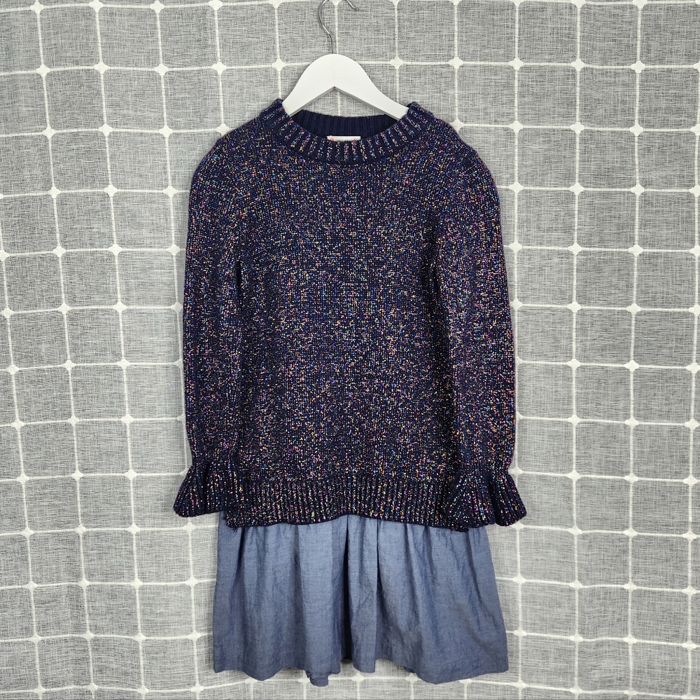 J. Crew Sparkle Mixed Materials Sweater Dress